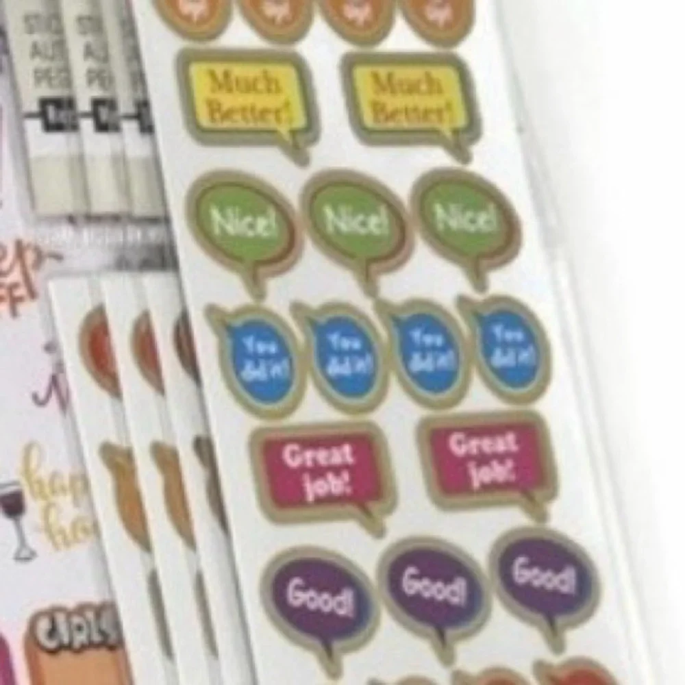 Mixed Lot of Colorful Stickers Ephemera Junk Journal Scrapbook - Lot of 7 Packs
